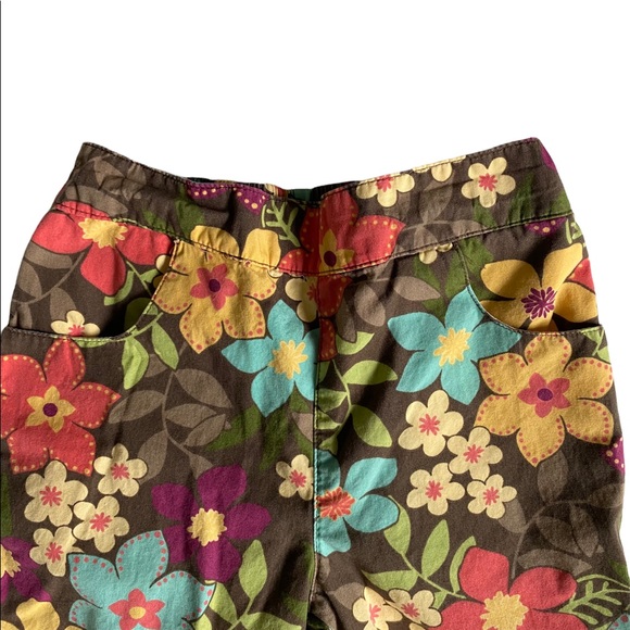 Gymboree Flower Power Floral Print Pull-On Capri Pants Toddler Girl Size 3T - Picture 2 of 5